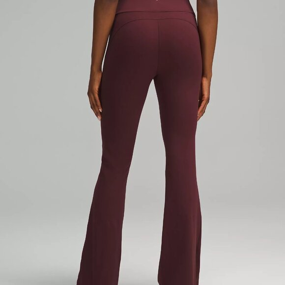 Lululemon Groove Super-High-Rise Flare Pant Nulu Size 2 🍷 Red Merlot - Picture 2 of 13